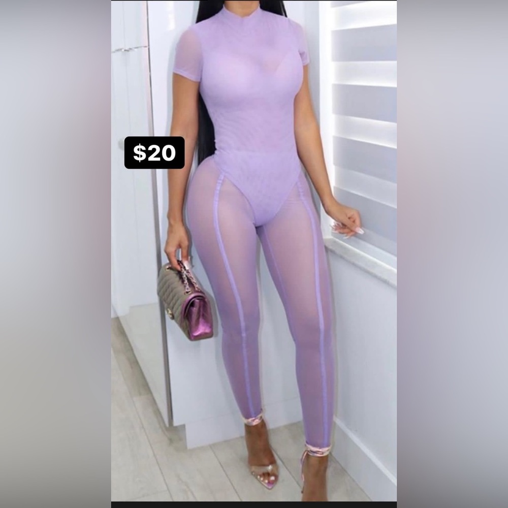 Light purple mesh outfit ( 2 piece )